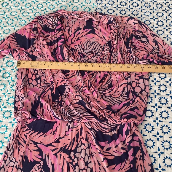 Lilly Pulitzer Felizia Silk Wrap Dress L - Picture 8 of 11